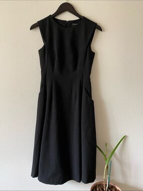 White House Black Market Black Sleeveless Midi Dress